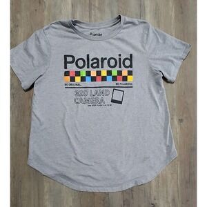 Polaroid Camera Vintage Throwback Gray Unisex Short Sleeve Shirt Youth XXL